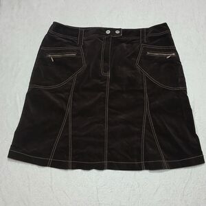 Gitano Dark Brown Mini Skirt with Stitching NWT